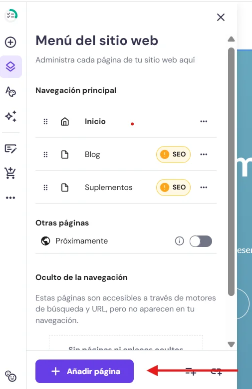 COMO CREAR UNA PAGINA WEB FACIL Y POTENTE. 2025 pagina web fácil,como crear una página web facil,crear sitio web fácil,pagina web,como hacer una página en la web Menu de Sitio Web IA de Hostinger