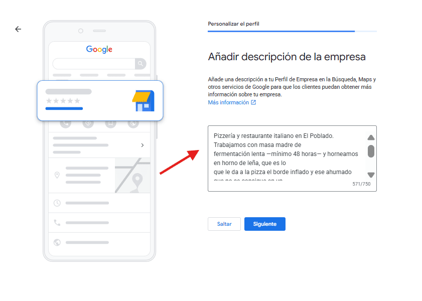 descripcion del negocio local