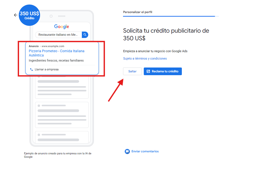 Google ofrece publicidad y correo profesional al terminar el registro del Perfil de Negocio