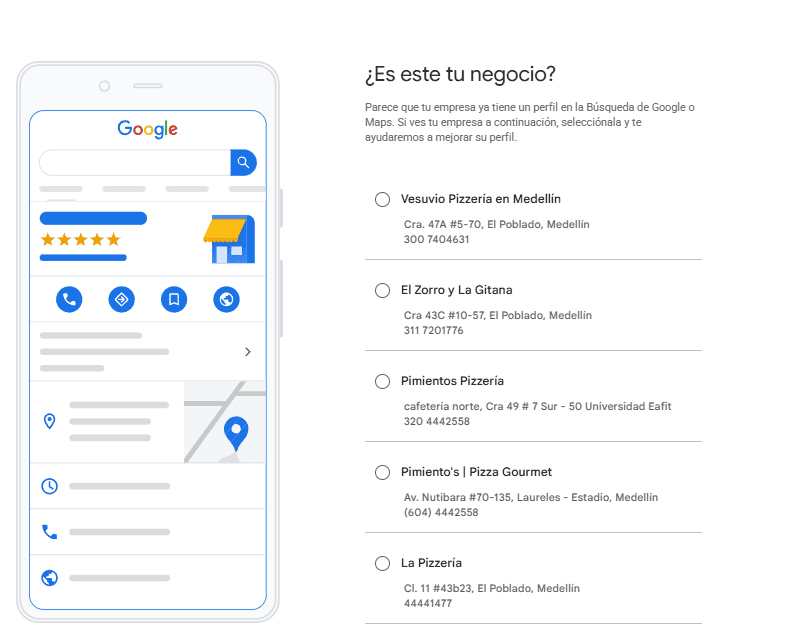 paso 3 es este el negocio direccion fisica