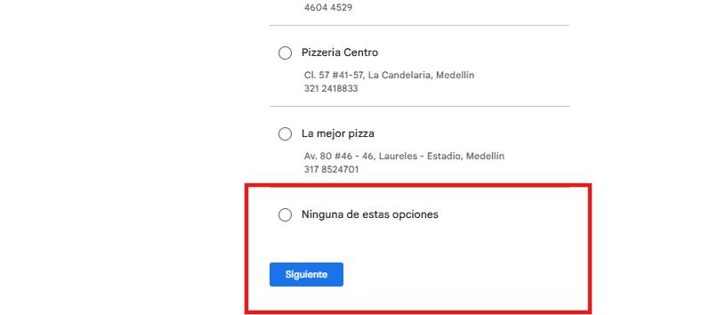 paso 4 ninguna de la anteriores  es mi negocio